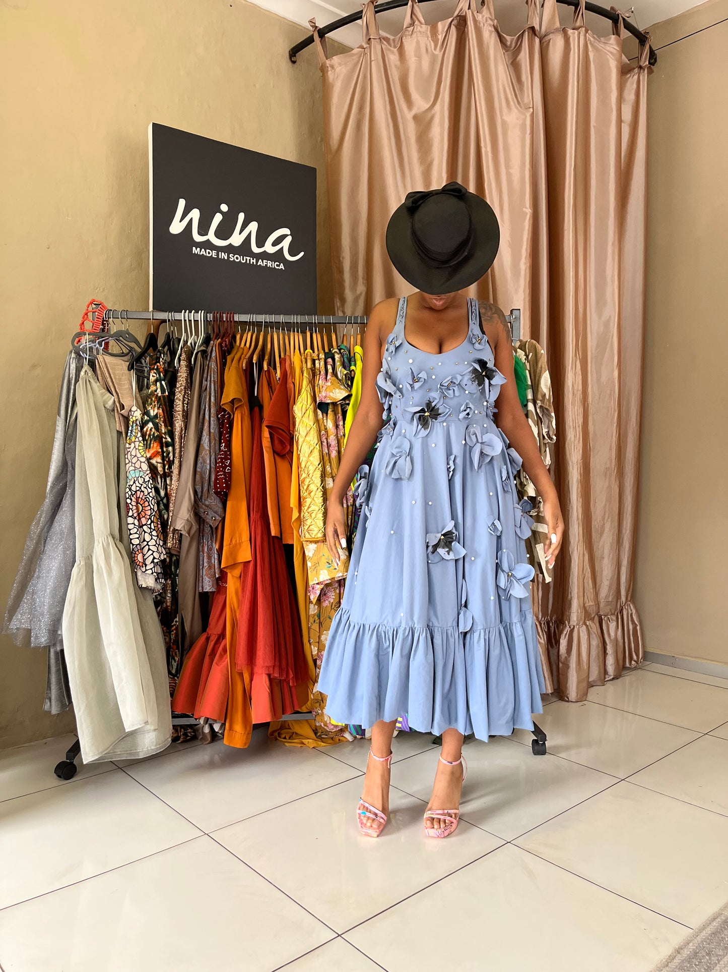 Nina's Floral Drape Dress