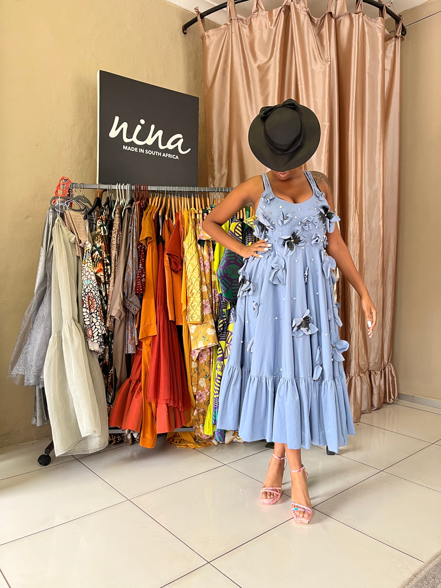 Nina's Floral Drape Dress