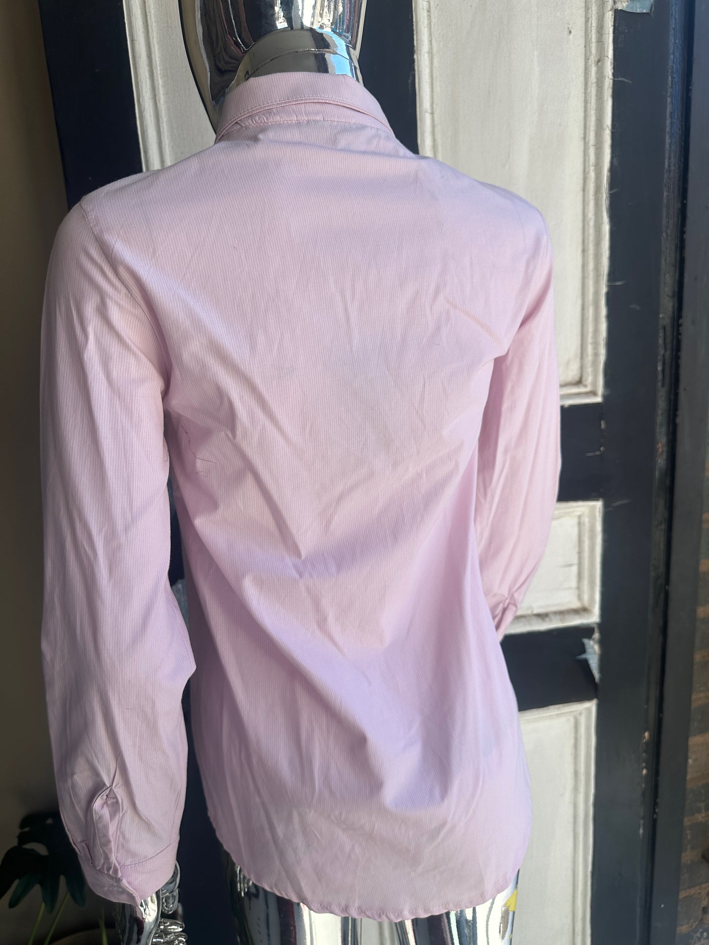Nina Pearl-Embellished Cotton Shirt – Blush Pink