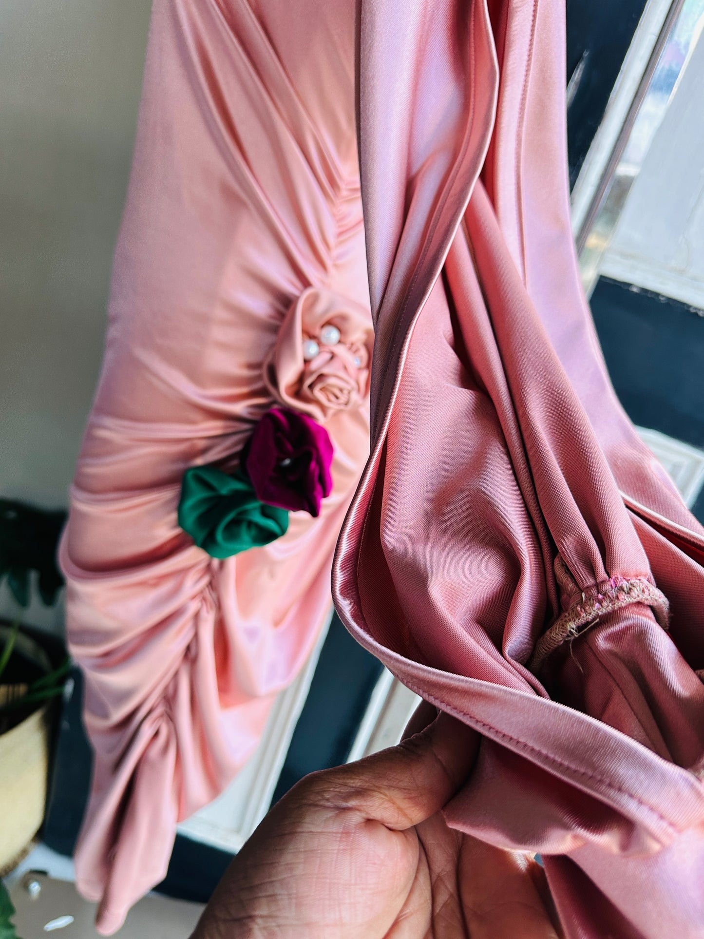 Nina's Rosé Luxe Ruched Dress