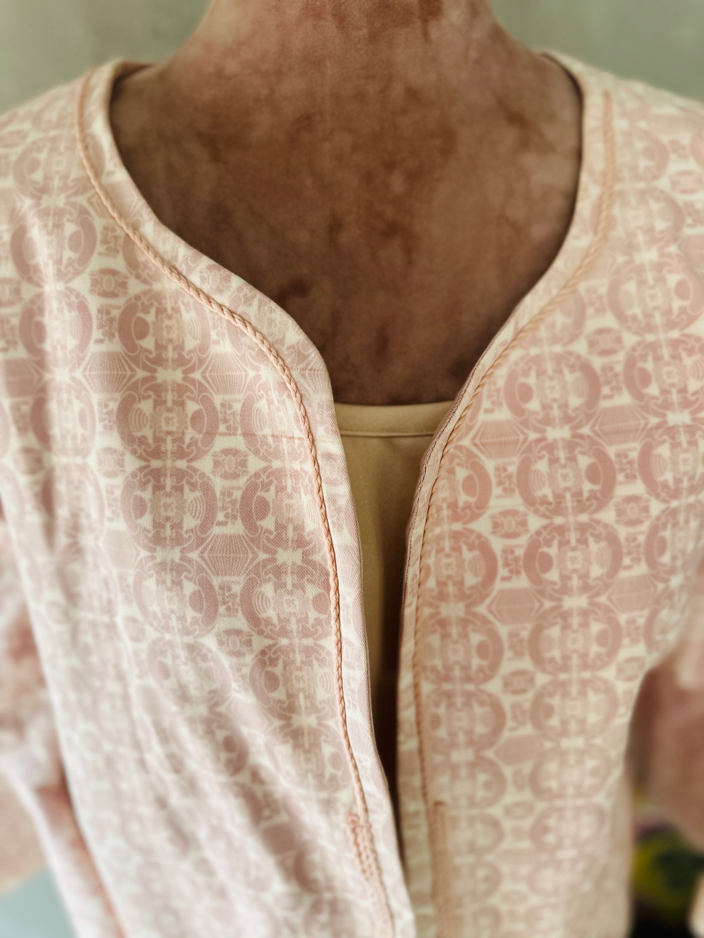 Nina's Blush Textured Flare-Sleeve Jacket