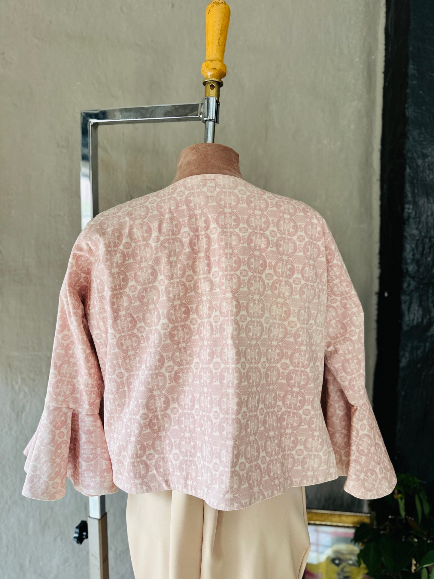Nina's Blush Textured Flare-Sleeve Jacket
