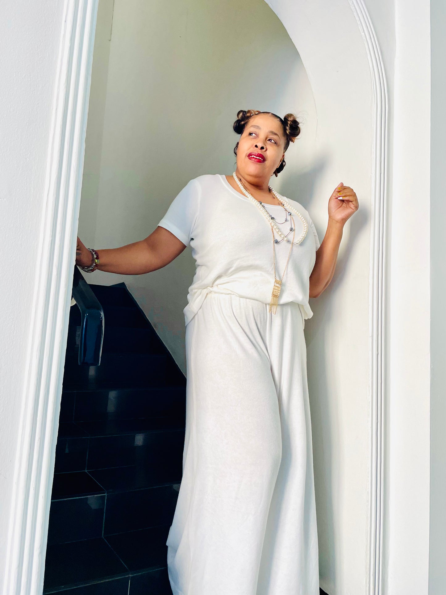 Cashmere Palazzo pants and T-shirt Set