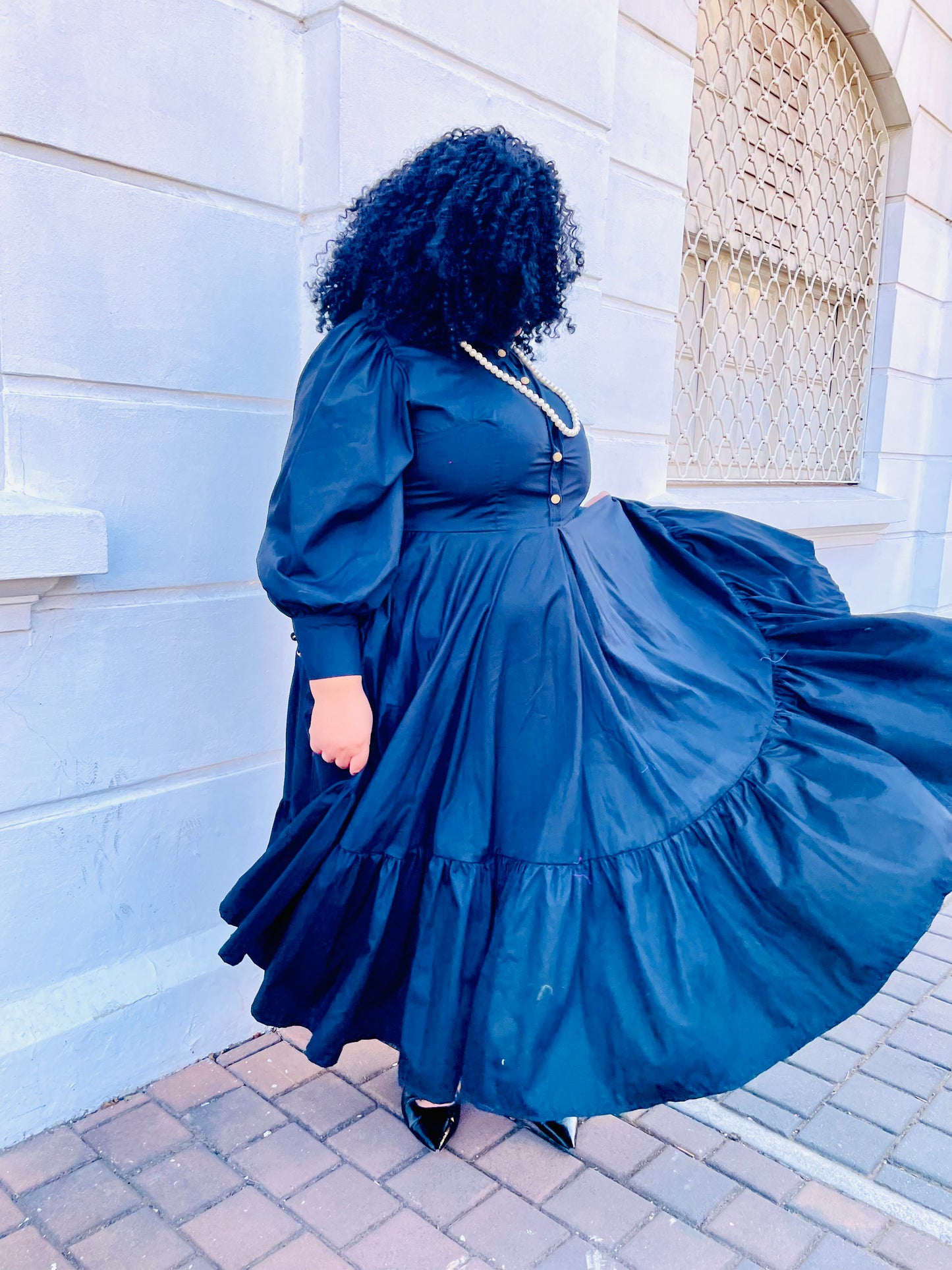 Nina's Regal Volume Shirt Dress – Olive Grace