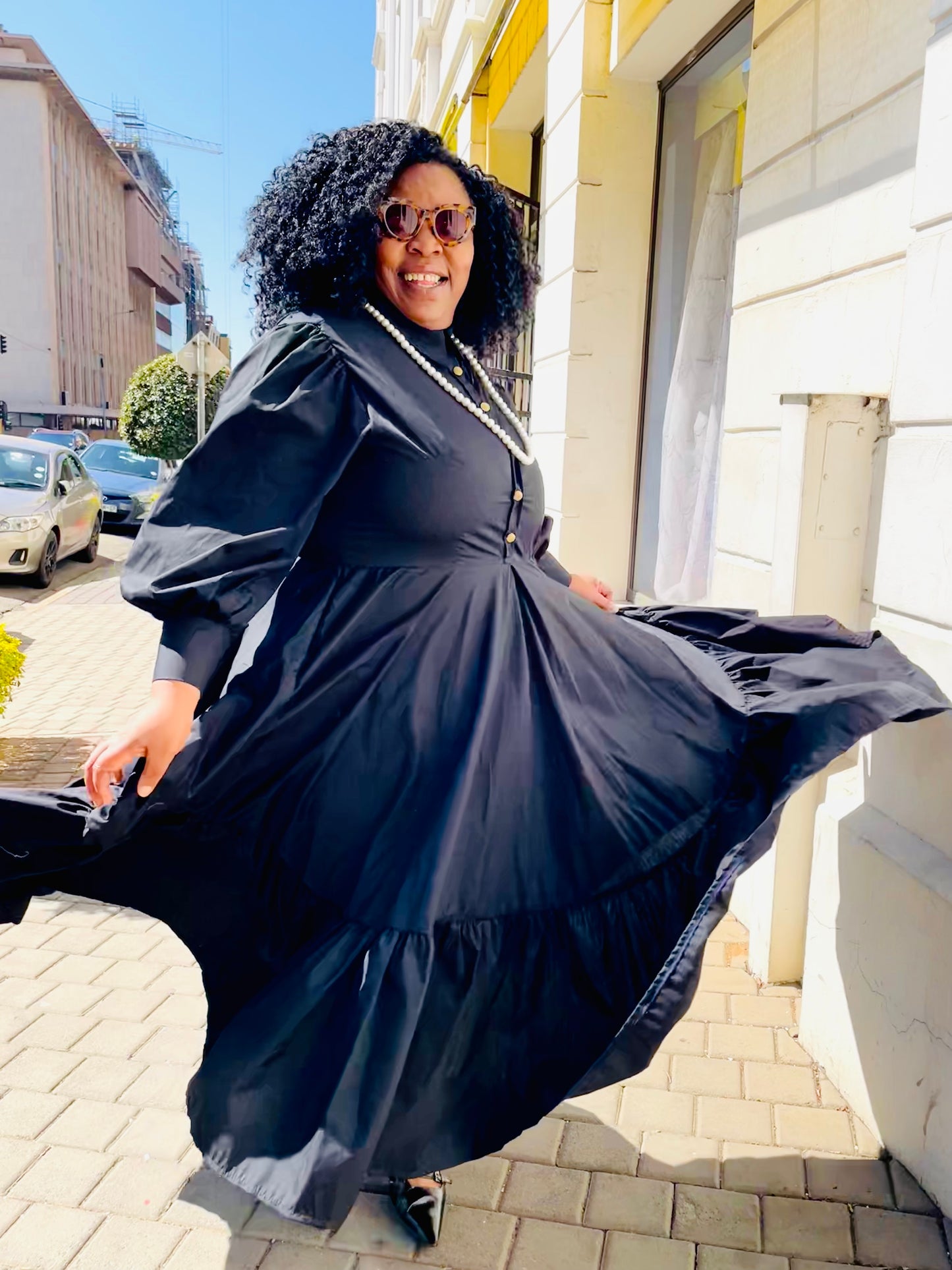 Nina's Regal Volume Shirt Dress – Olive Grace