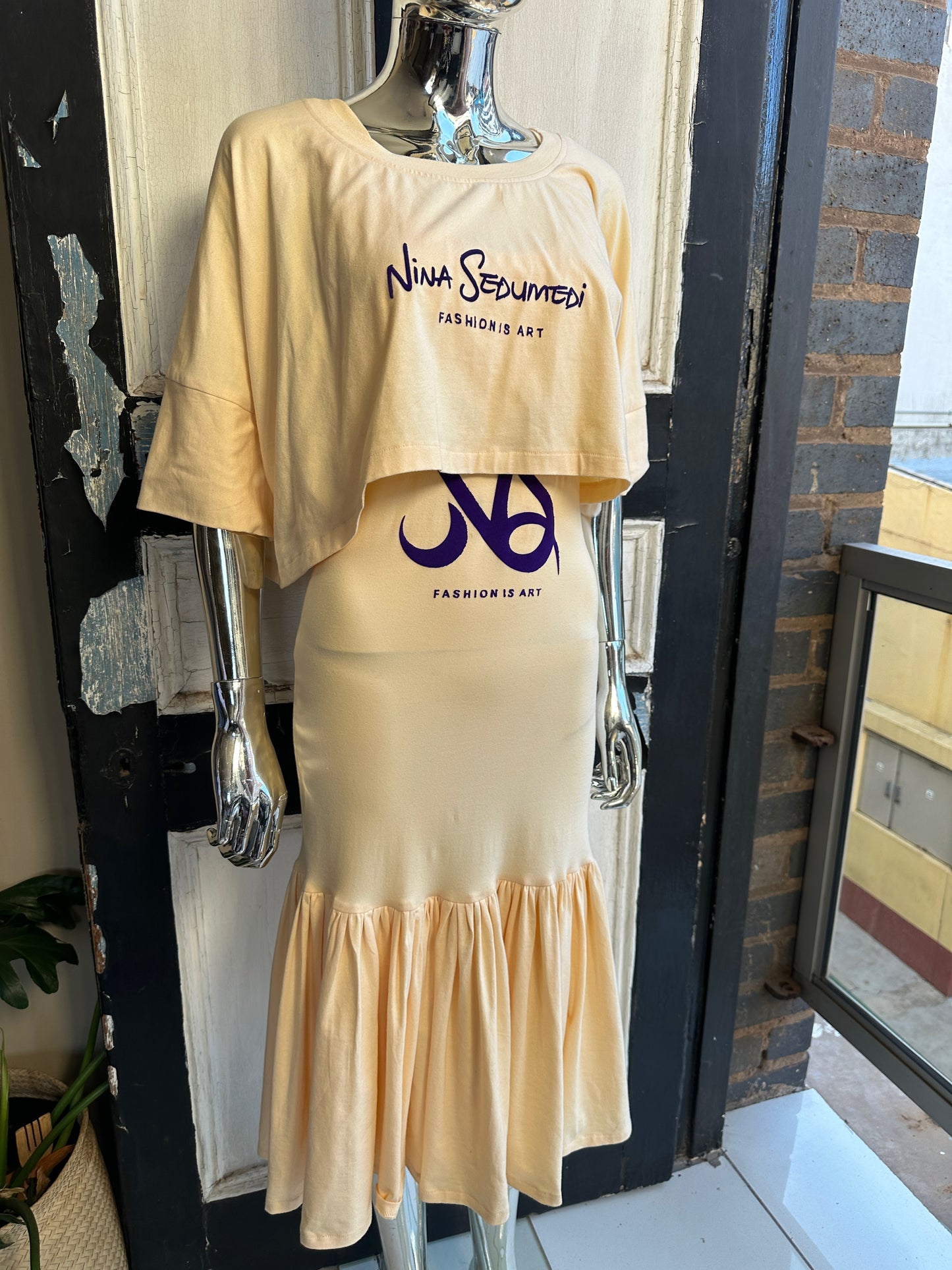 Nina Sedumedi Logo Layered Dress